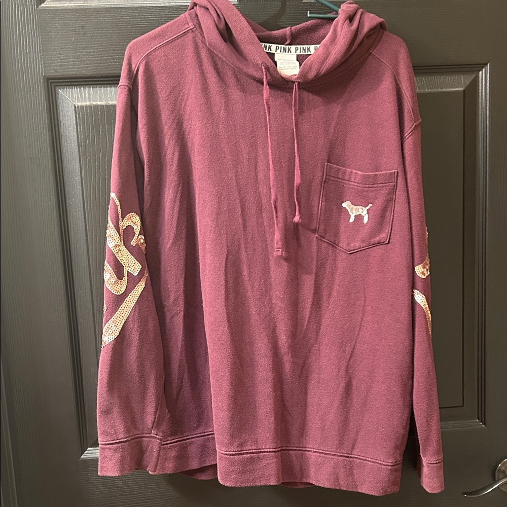 Victoria's Secret PINK Mauve Pullover Hoodie Long Sleeve